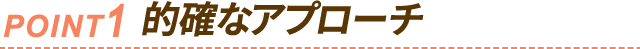 ポイント1：的確なアプローチ